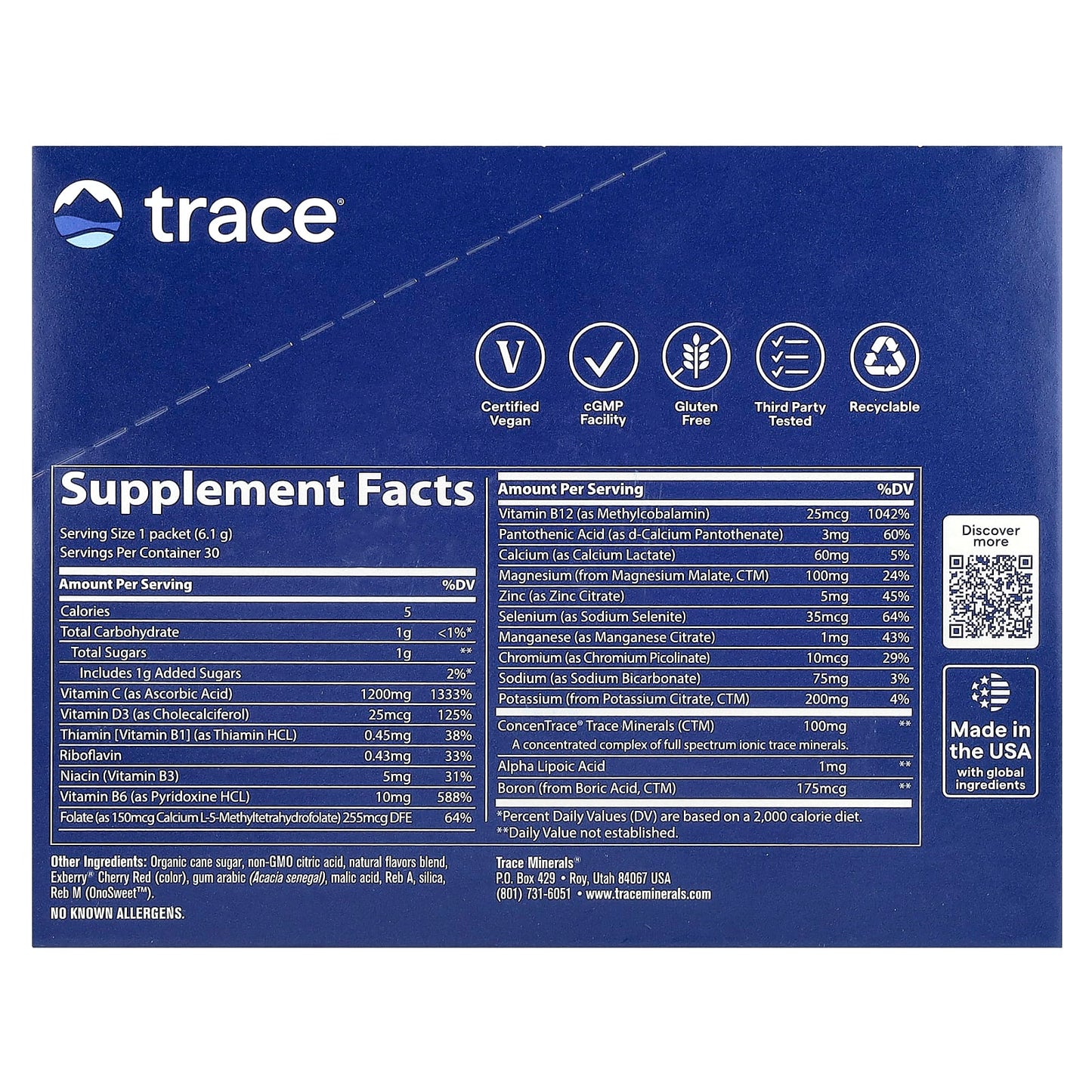 Trace, Power Pak, Cherry Lime, 30 Packets, 0.22 oz (6.1 g) Each - Image 2