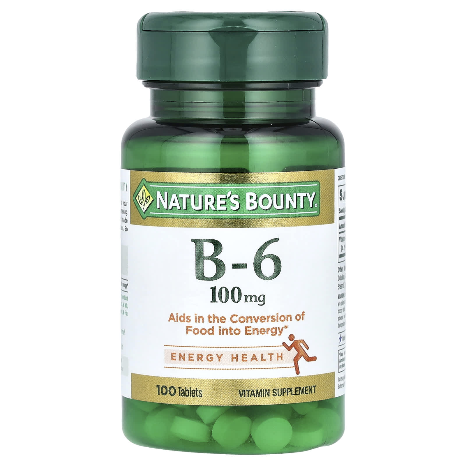 Nature's Bounty, Vitamin B-6, 100 mg, 100 Tablets - Image 1