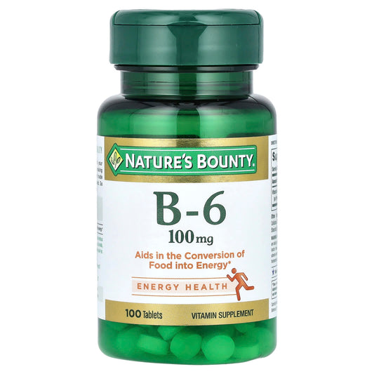 Nature's Bounty, Vitamin B-6, 100 mg, 100 Tablets - Image 1