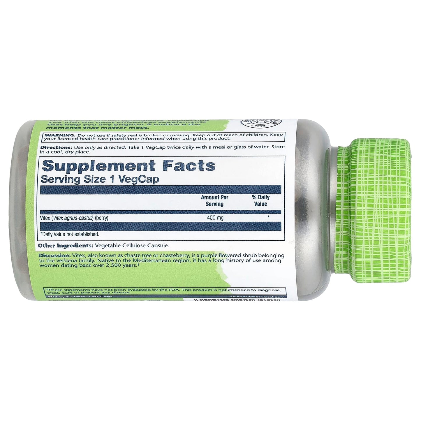 Solaray, True Herbs, Vitex, 400 mg, 100 VegCaps - Image 2