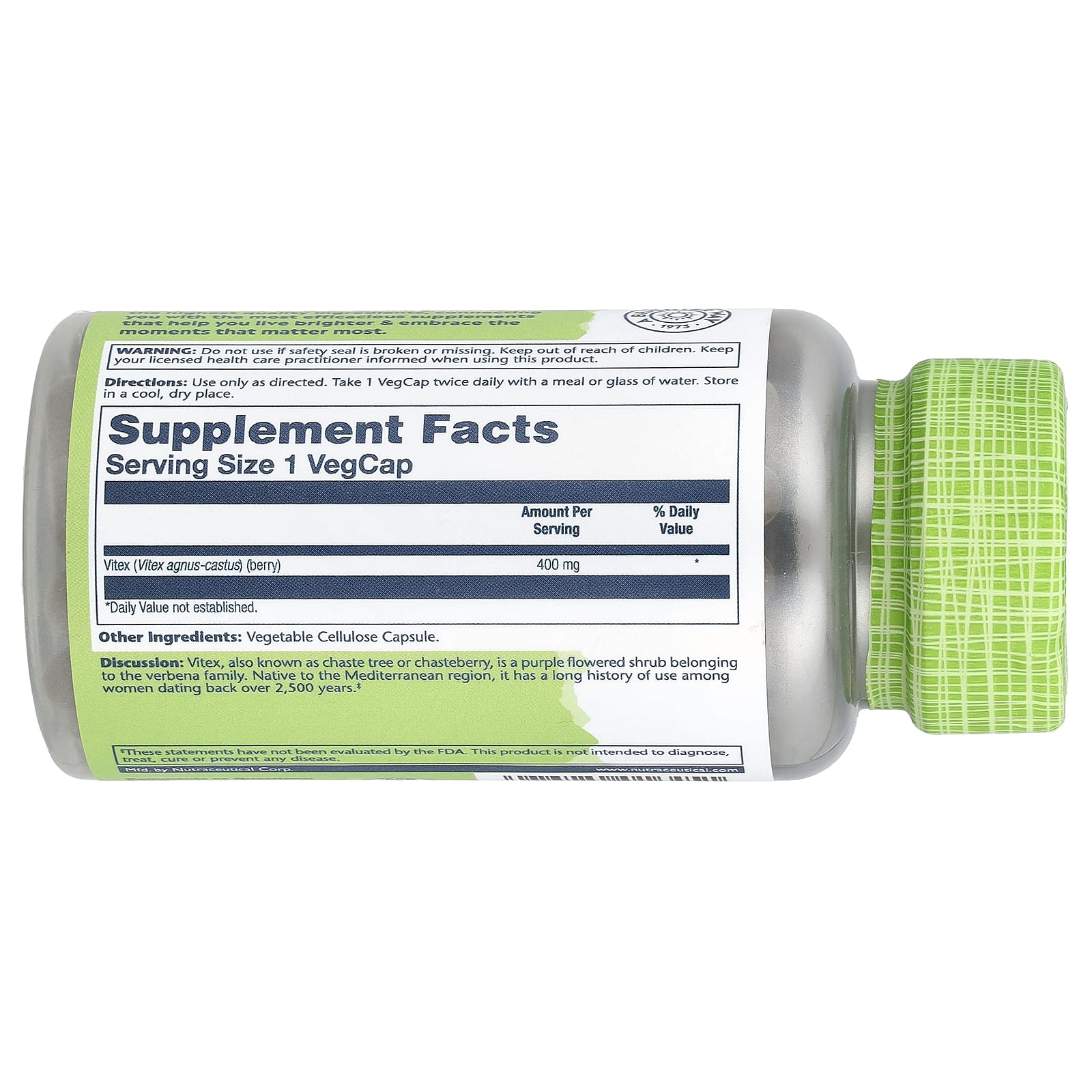 Solaray, True Herbs, Vitex, 400 mg, 100 VegCaps - Image 2
