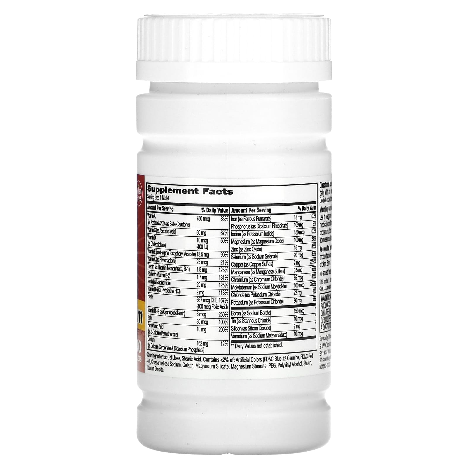 21st Century One Daily Maximum Multivitamin 100 Tablets - Image 2
