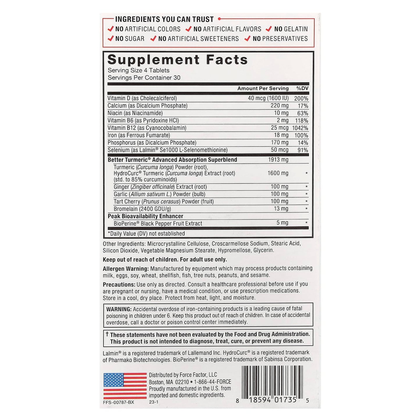 Force Factor Turmeric Supplement for Joint Health & Inflammation Relief - Image 2