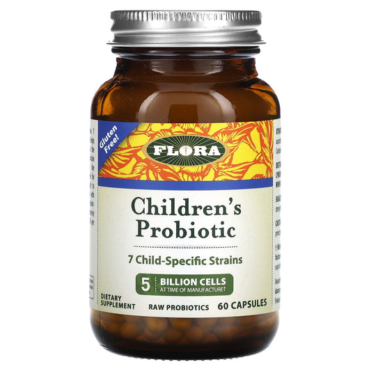 Flora Kids Probiotics Supplement, 60 Capsules for Digestive Health - Image 1