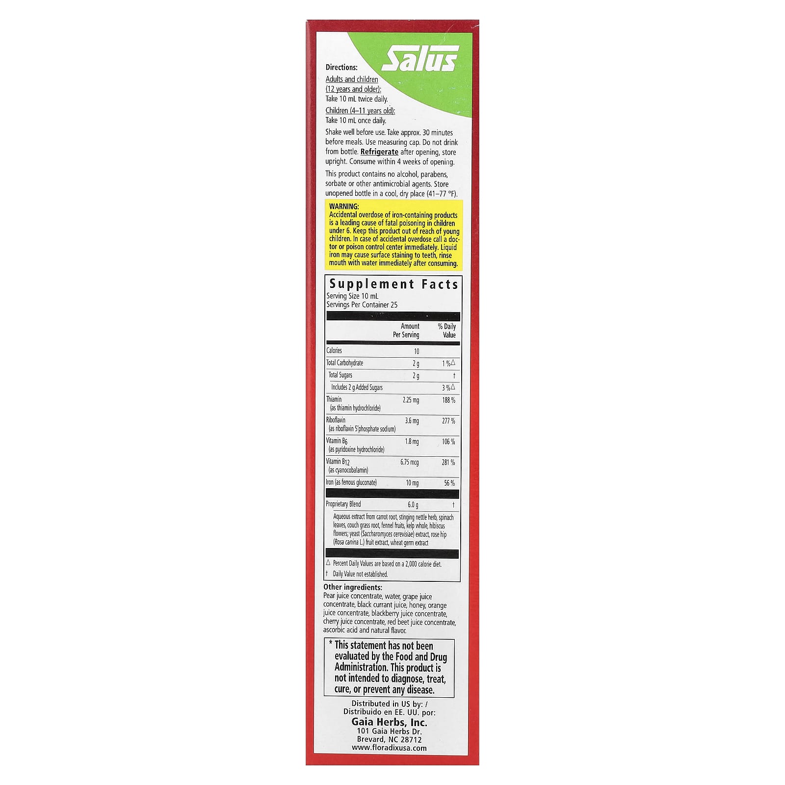 Natural Liquid Iron Supplement with Herbs | Floradix - Image 2