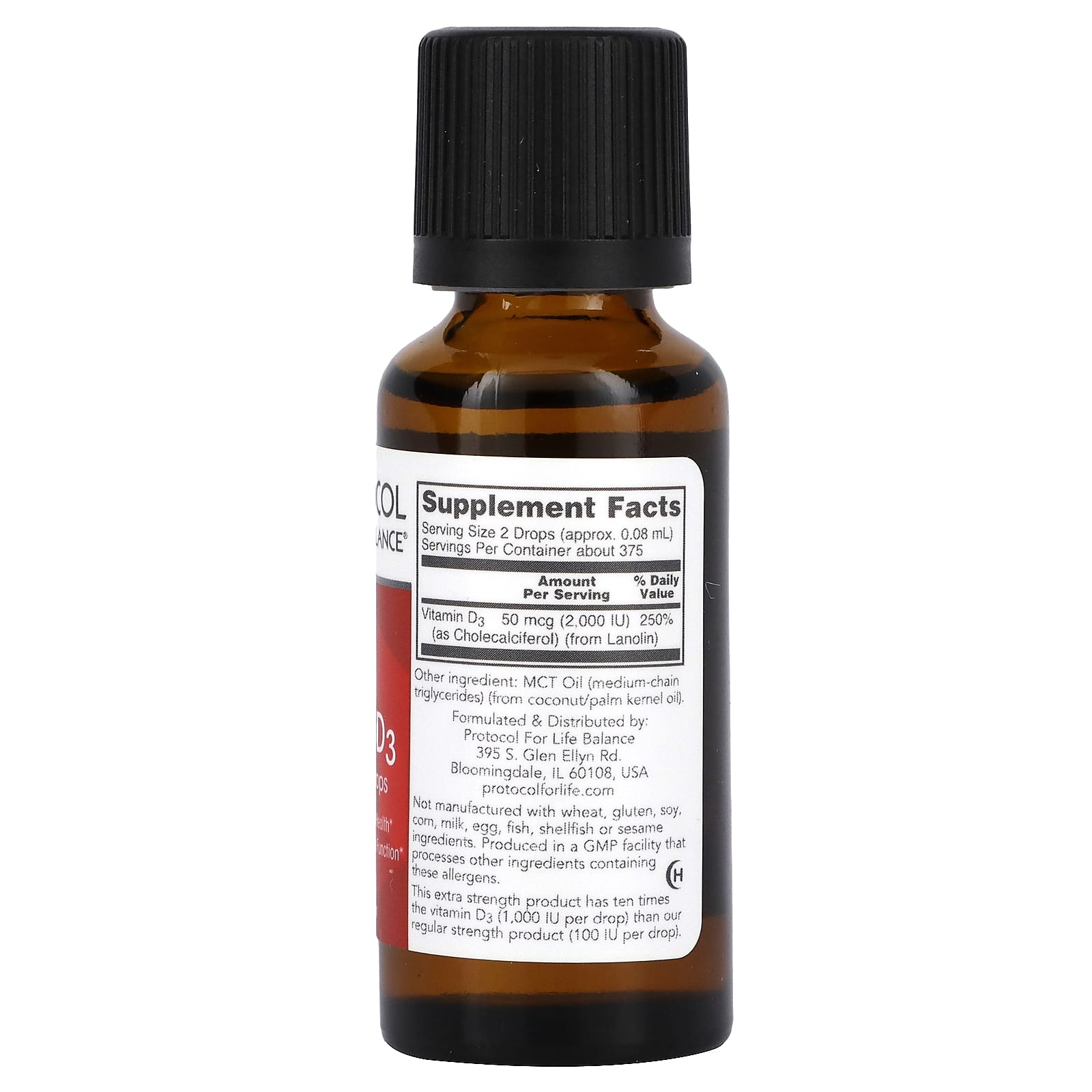 Protocol for Life Balance, Liquid Vitamin D3, Extra Strength , 2,000 IU, 1 fl oz (30 ml) - Image 2