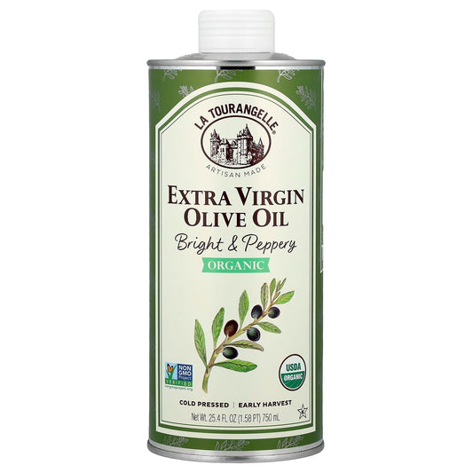 La Tourangelle, Organic Extra Virgin Olive Oil, Bright & Peppery, 25.4 fl oz (750 ml) - Image 1