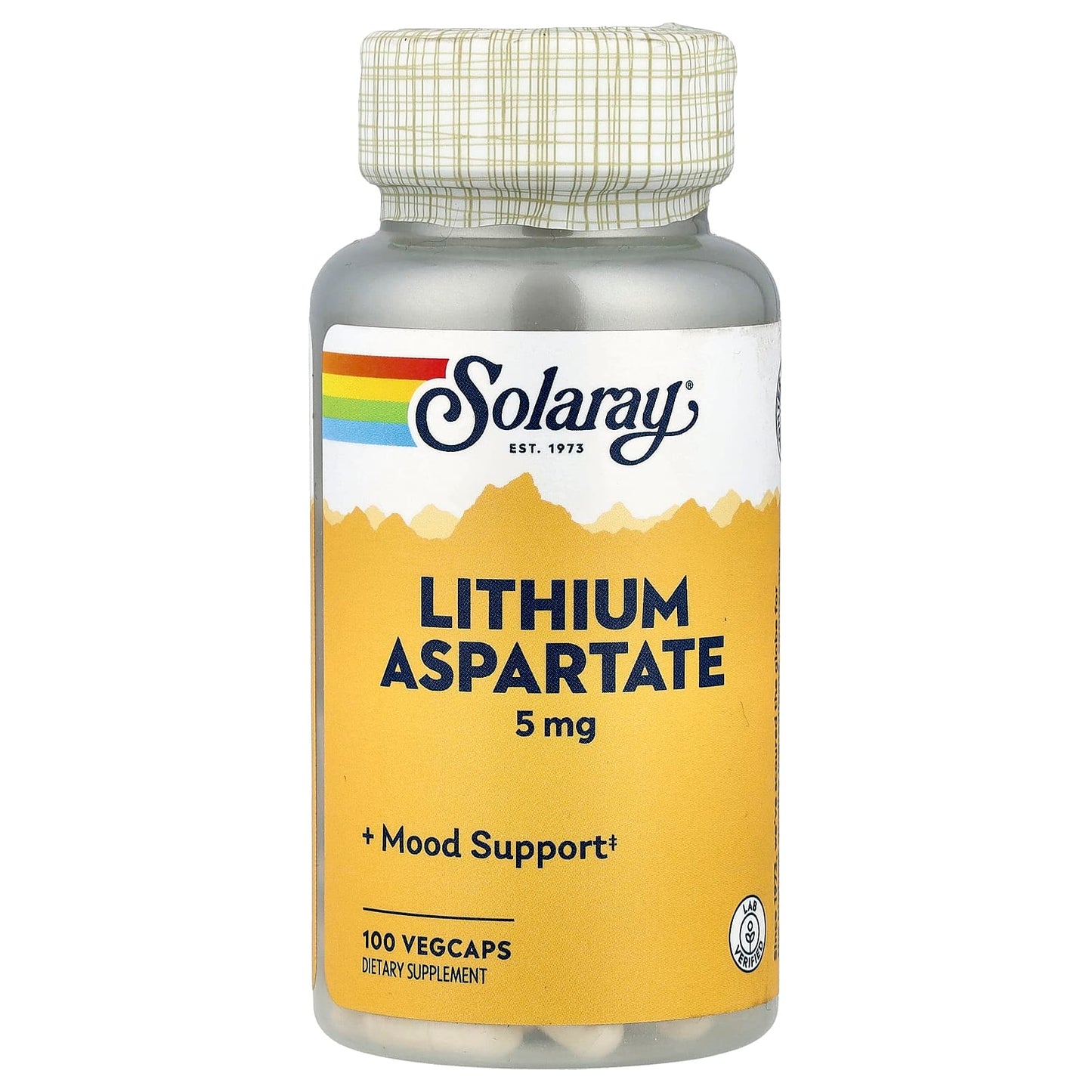 Solaray, Lithium Aspartate, 5 mg, 100 VegCaps - Image 1