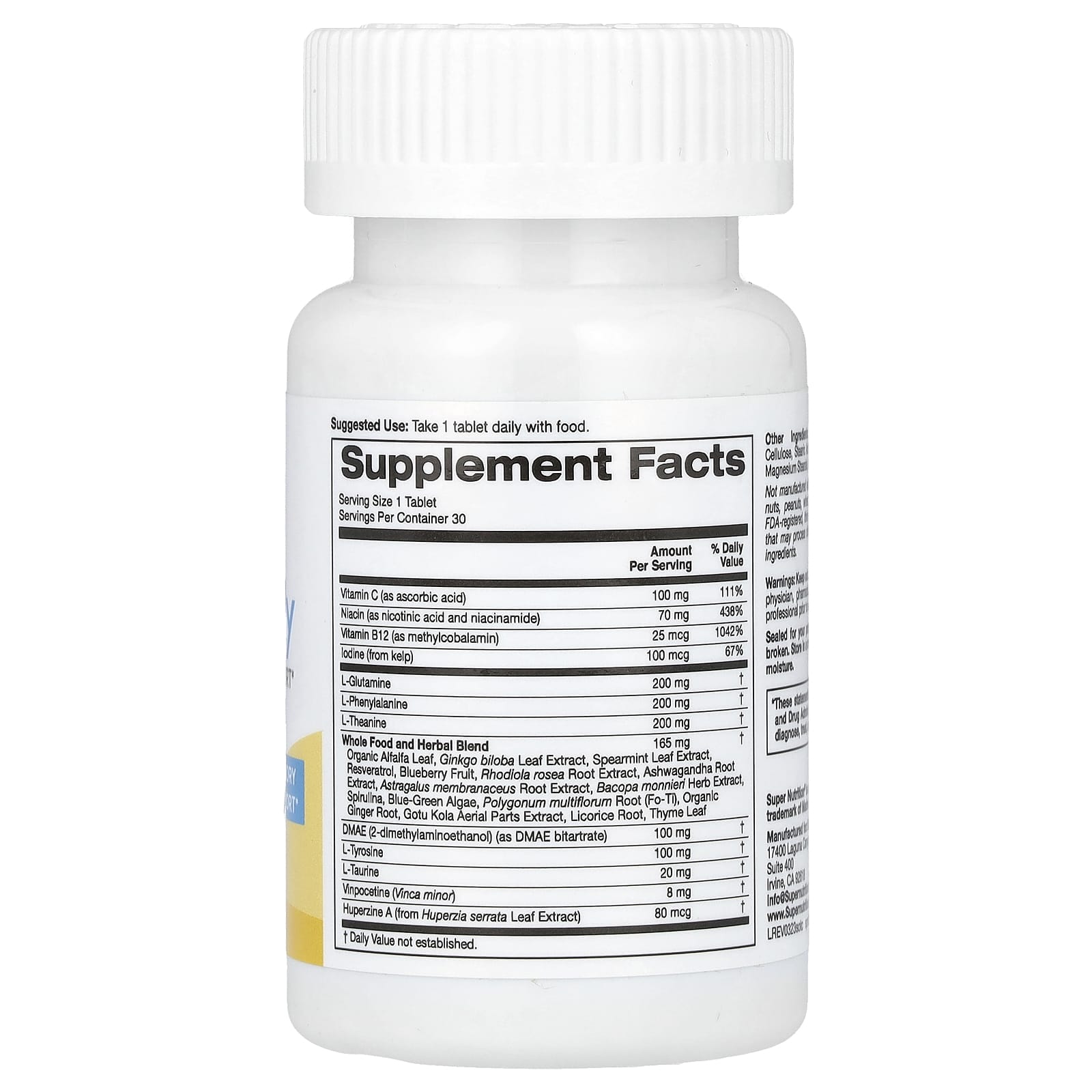 Boost Brain Power with Super Nutrition SimplyOne Think Clearly, 30 Tablets - Image 2