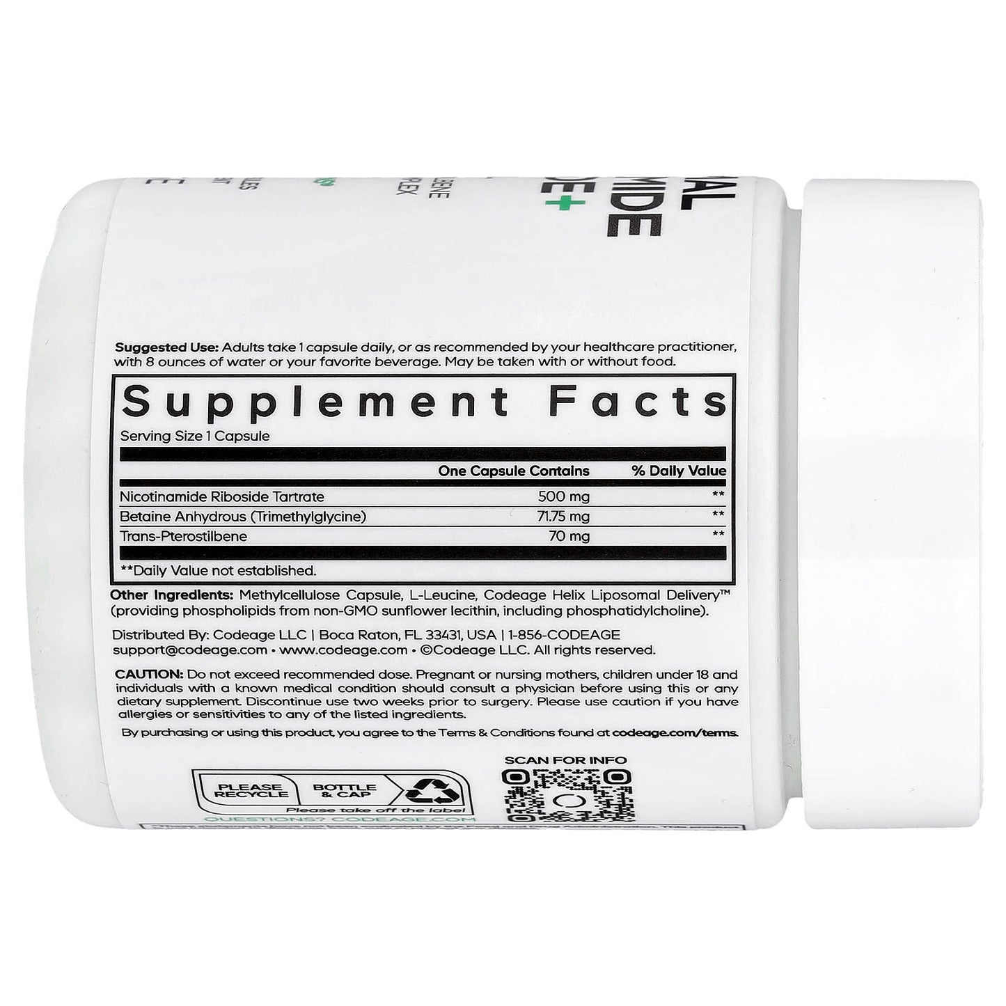 Codeage Liposomal Nicotinamide Riboside+ Supplement for Wellness - Image 2