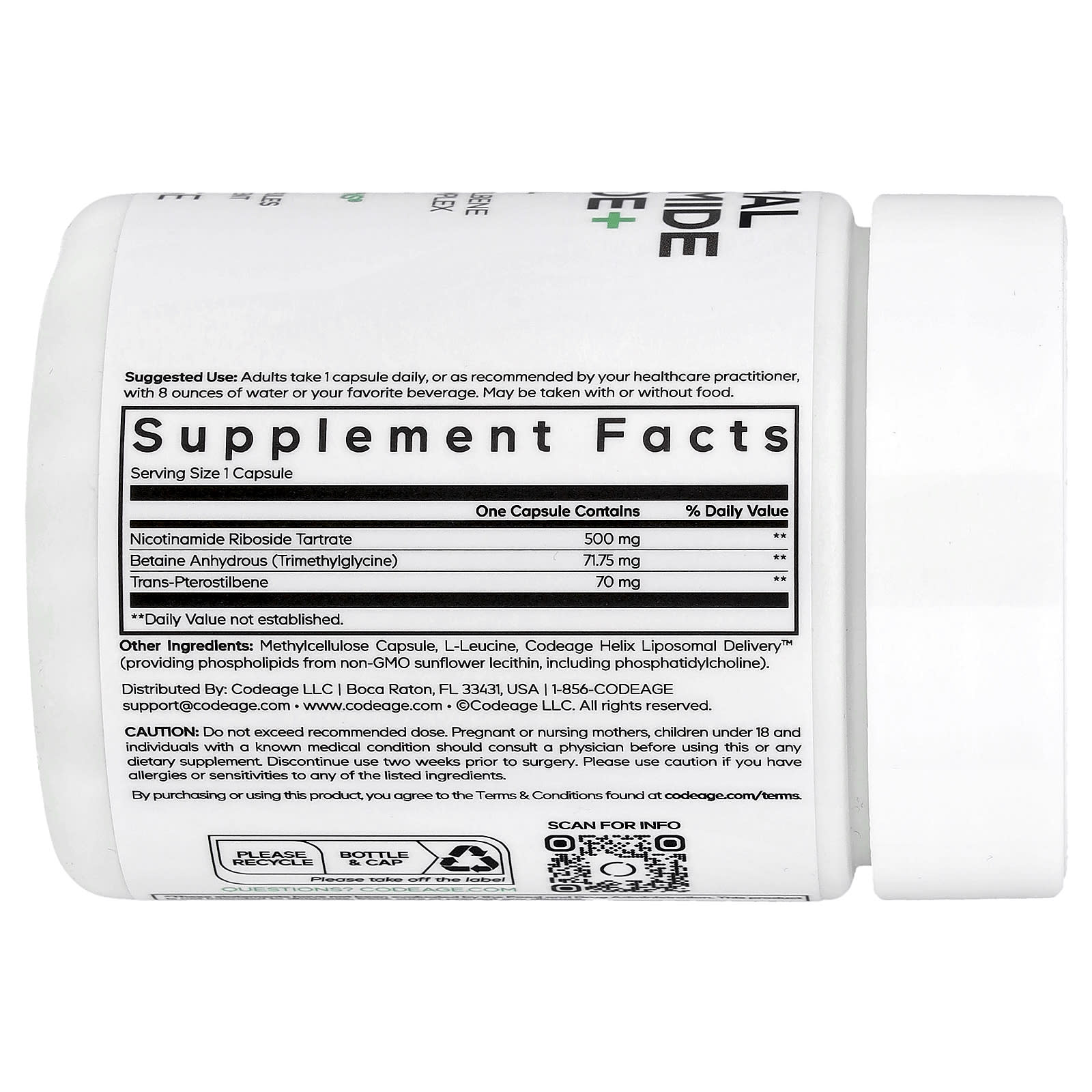Codeage Liposomal Nicotinamide Riboside+ Supplement for Wellness - Image 2