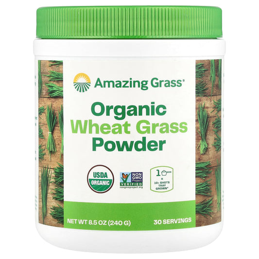 Boost Energy Naturally with USDA Organic Wheat Grass Powder by Amazing Grass - Image 1
