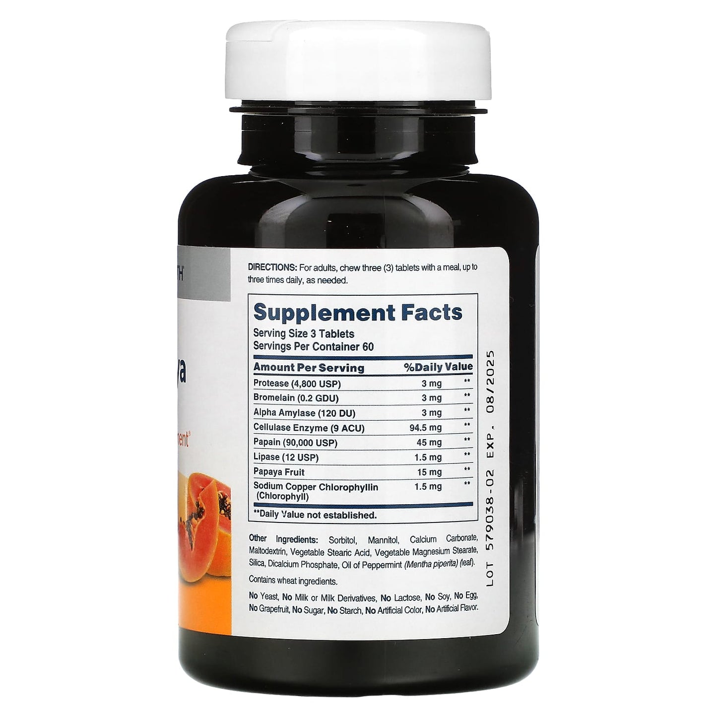 American Health Super Papaya Enzyme Plus Chewable Digestive Aid - 180 Tablets - Image 2