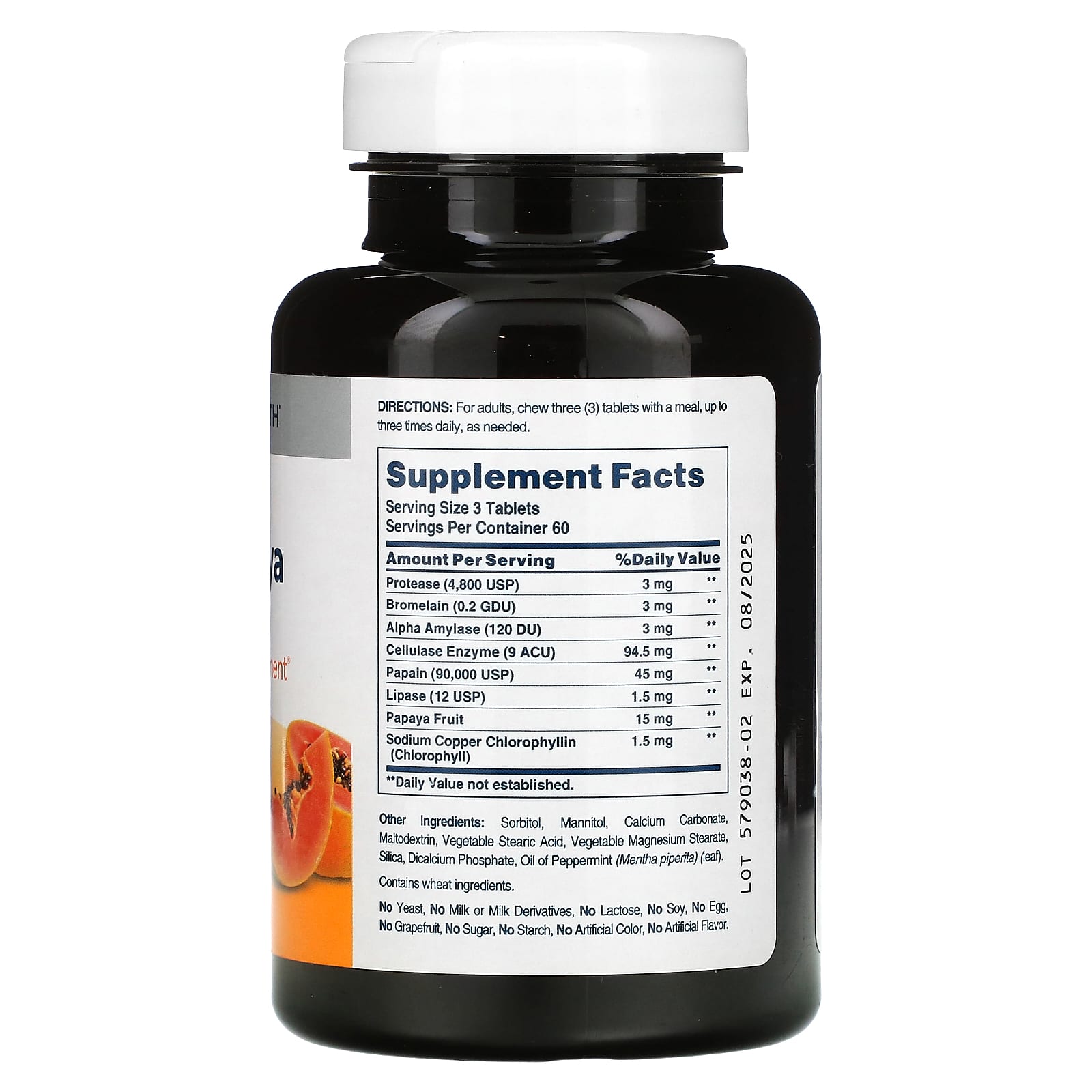 American Health Super Papaya Enzyme Plus Chewable Digestive Aid - 180 Tablets - Image 2