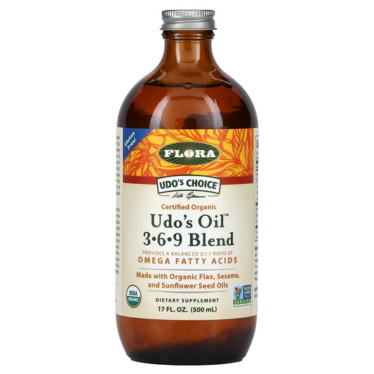 Flora Udo's Oil 3-6-9 Blend, USDA Organic, 17 fl oz - Image 1