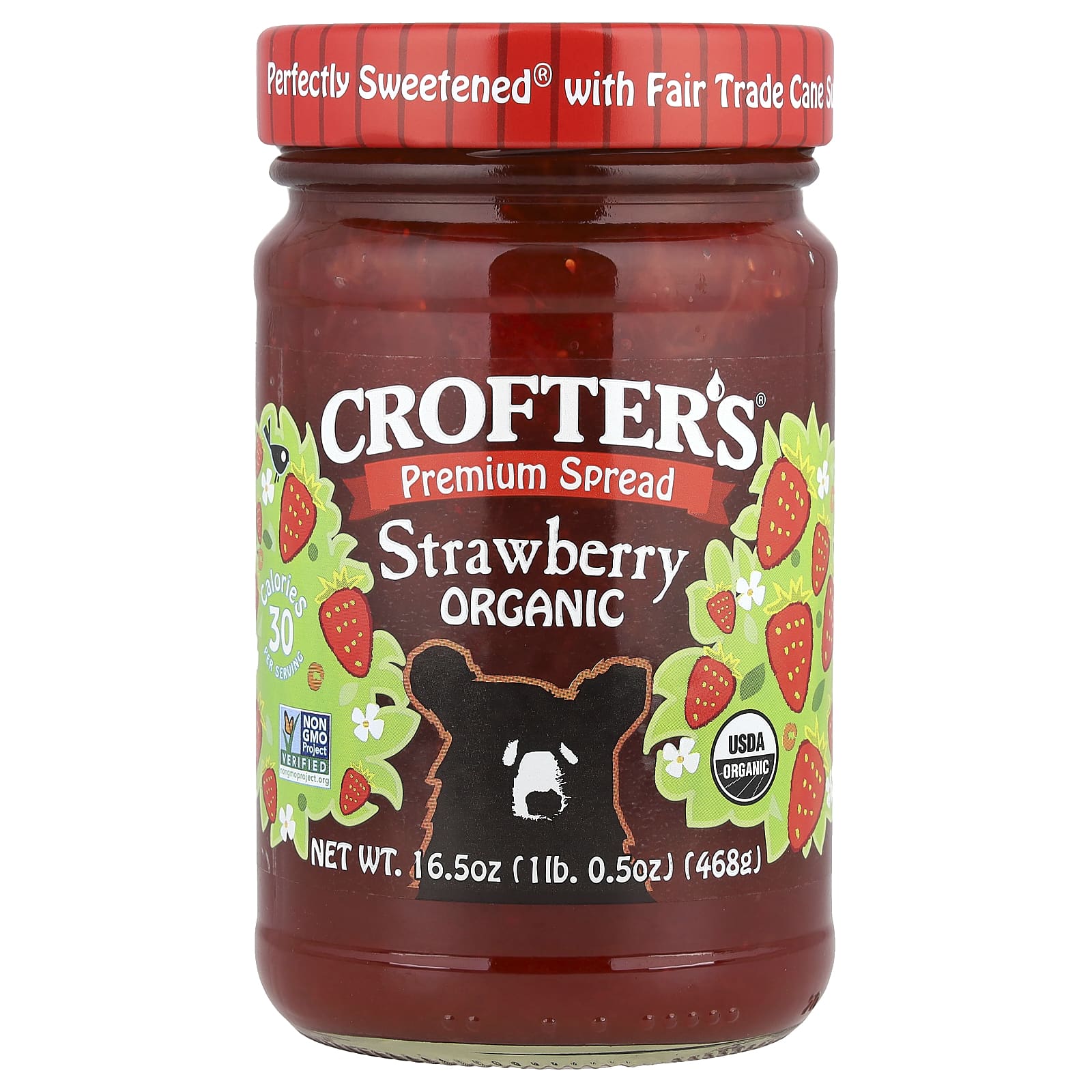 Strawberry Organic Premium Spread by Crofter's Organic, USDA Certified 16.5 oz - Image 1
