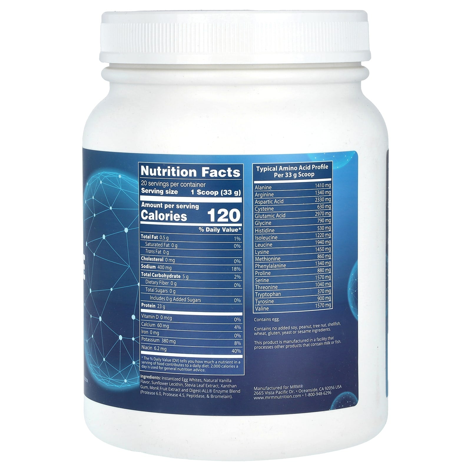MRM Nutrition, Egg White Protein, Vanilla, 1.5 lbs (680 g) - Image 2