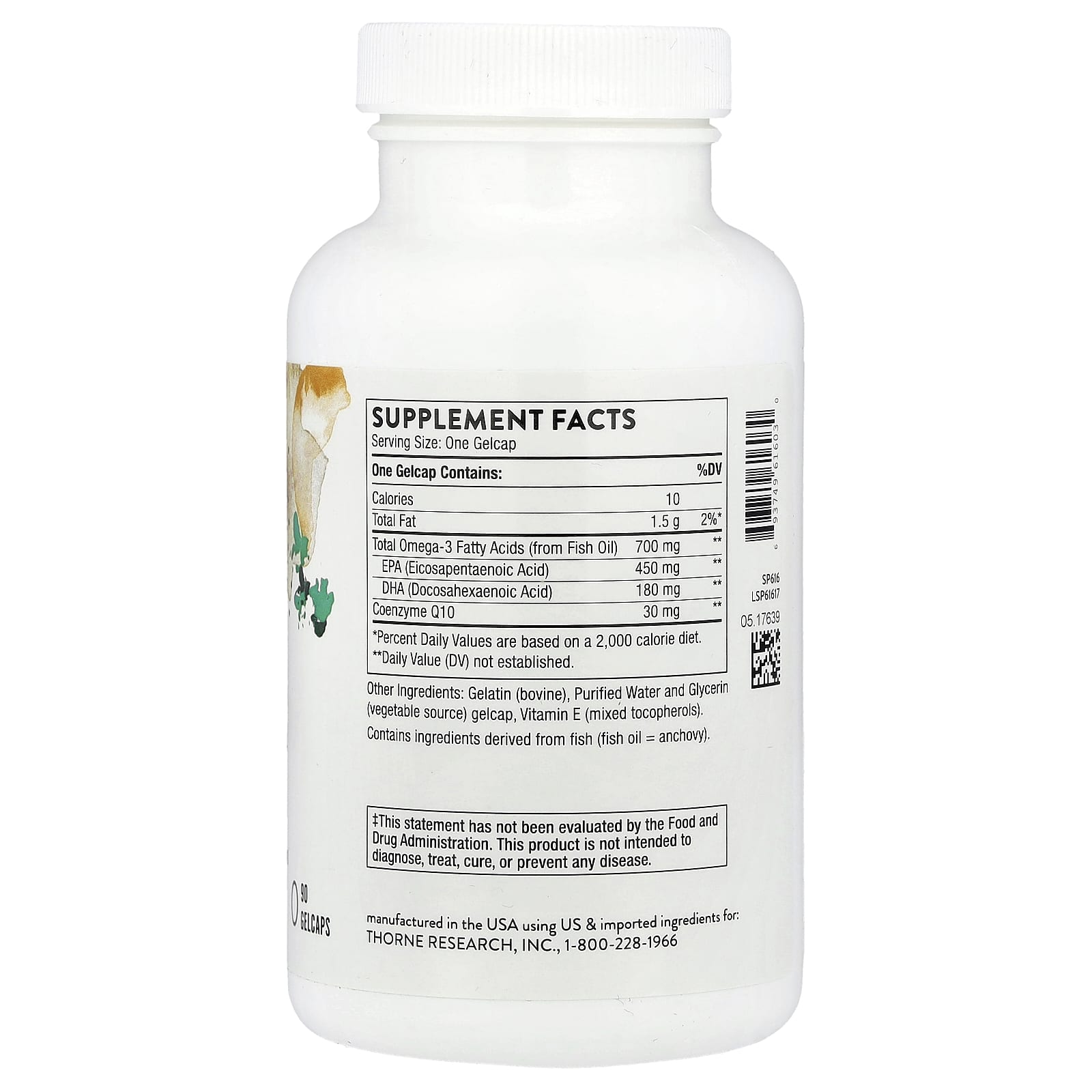Thorne, Omega-3 with CoQ10, 90 Gelcaps - Image 2