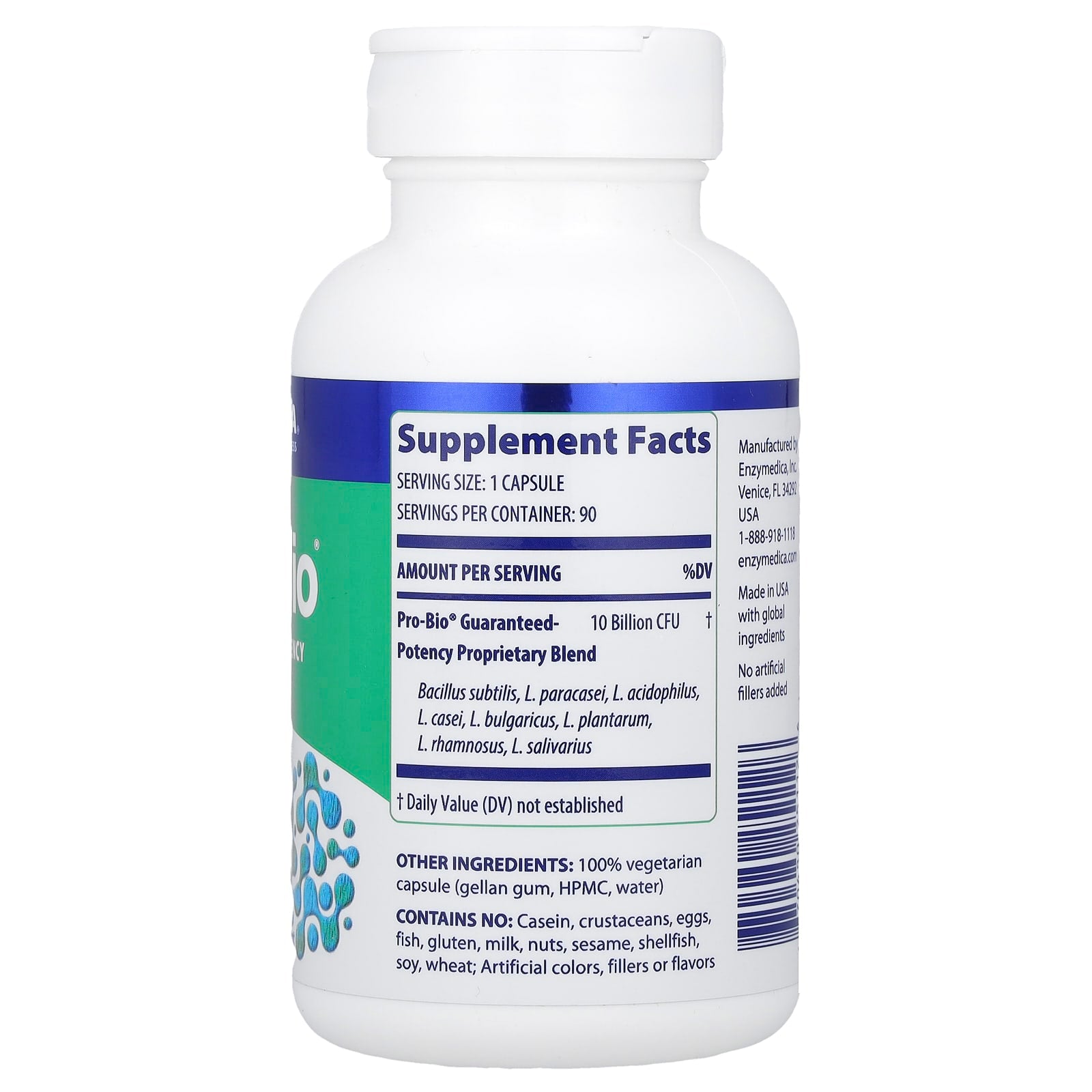 Pro-Bio Digestive Support Probiotic Capsules by Enzymedica - 90 Count - Image 2