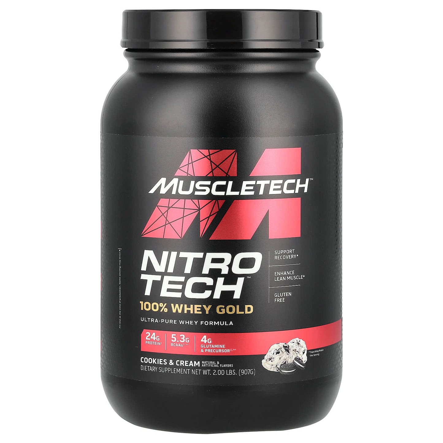 MuscleTech, Nitro-Tech™, 100% Whey Gold, Cookies and Cream, 2 lbs (907 g) - Image 1