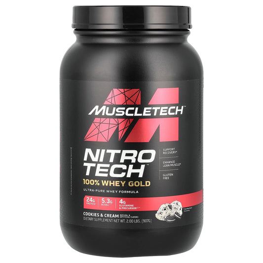 MuscleTech, Nitro-Tech™, 100% Whey Gold, Cookies and Cream, 2 lbs (907 g) - Image 1