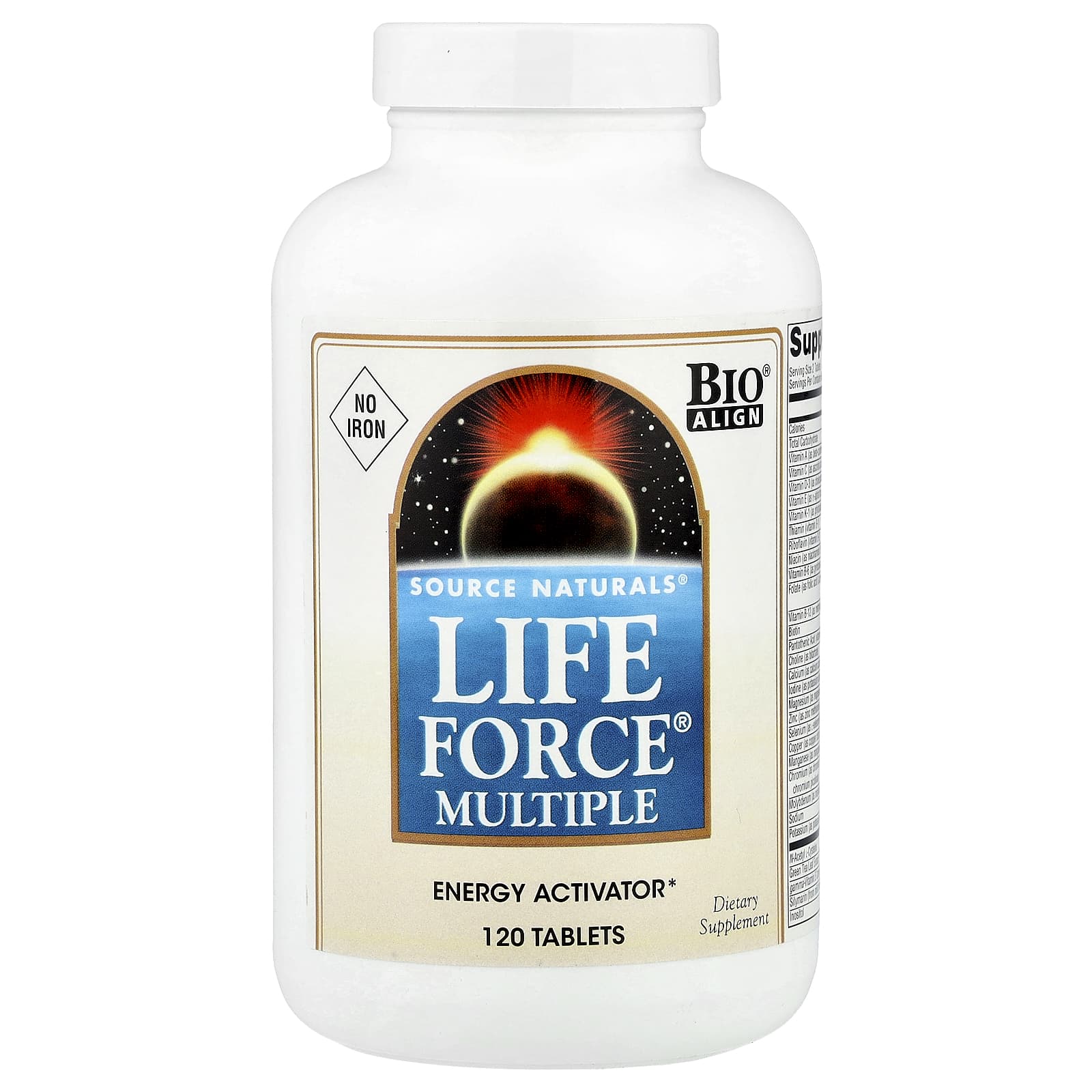Source Naturals, Life Force Multiple®, No Iron, 120 Tablets - Image 1