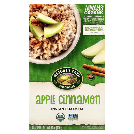 Nature's Path, Organic Instant Oatmeal, Apple Cinnamon, 8 Packets, 14 oz (400 g) - Image 1
