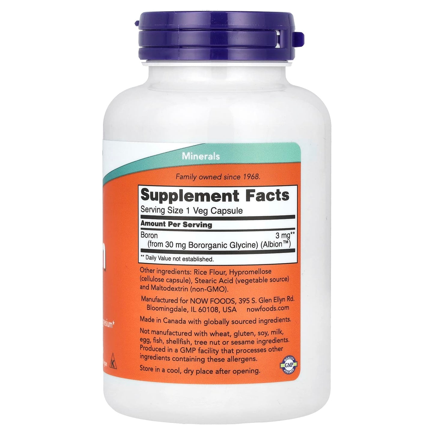 NOW Foods, Boron, 3 mg, 250 Veg Capsules - Image 2