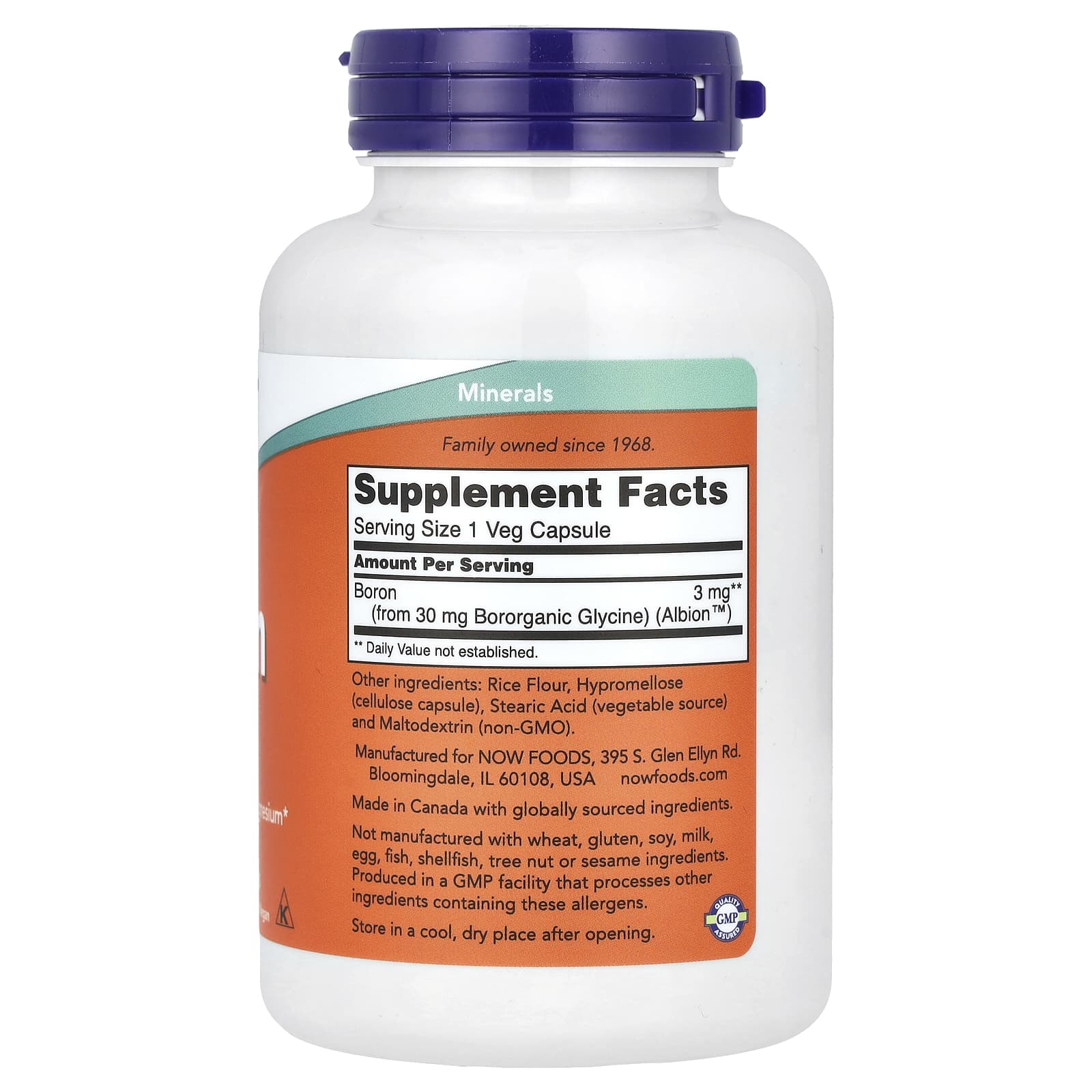 NOW Foods, Boron, 3 mg, 250 Veg Capsules - Image 2