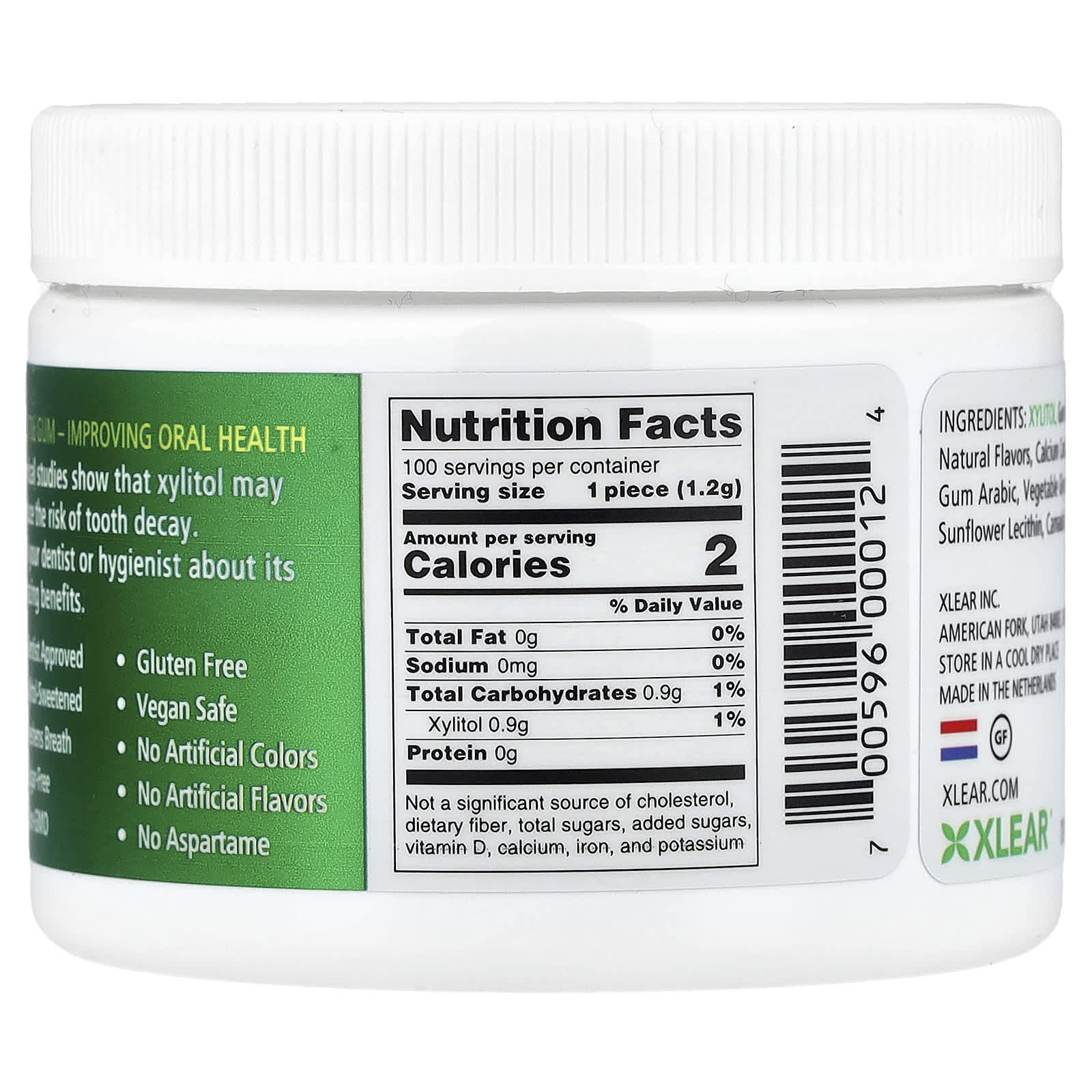 Xlear, Spry®, Sugar-Free Gum, Natural Spearmint, 100 Pieces - Image 2