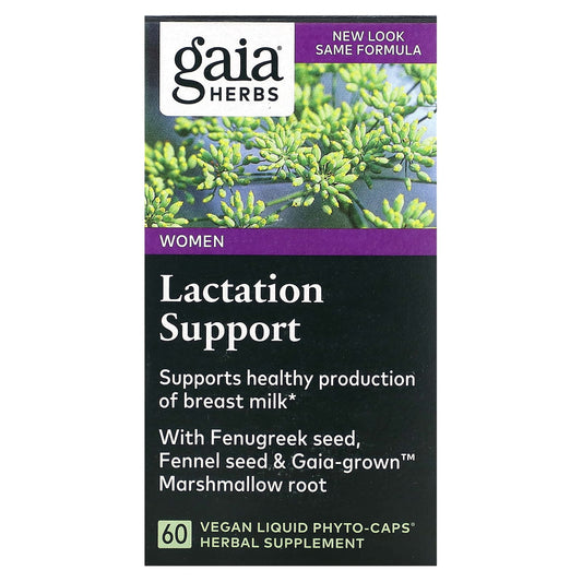 Gaia Herbs Lactation Support for Breastfeeding Mothers 60 Vegan Liquid Phyto-Caps - Image 1
