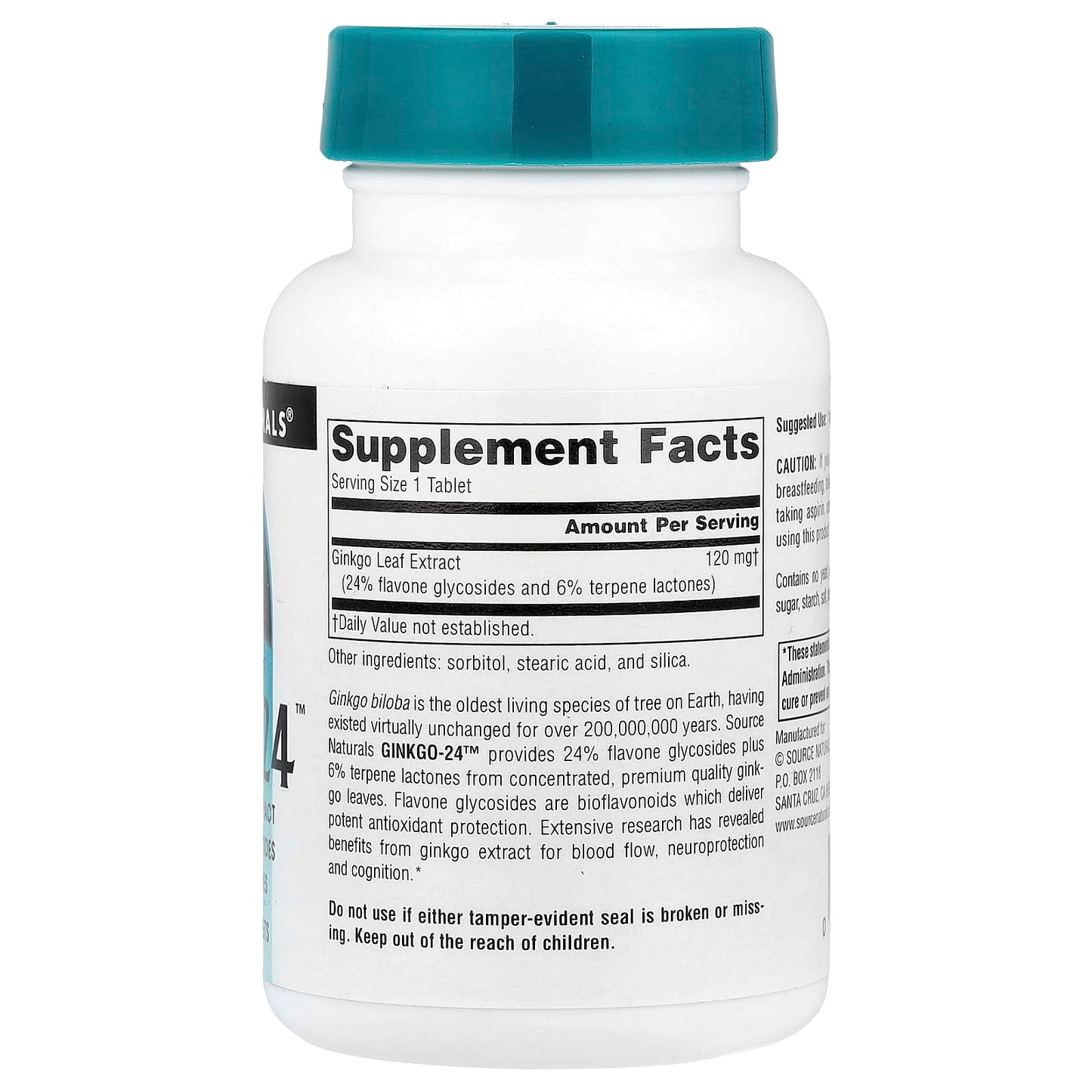 Source Naturals, Ginkgo-24™, 120 mg, 120 Tablets