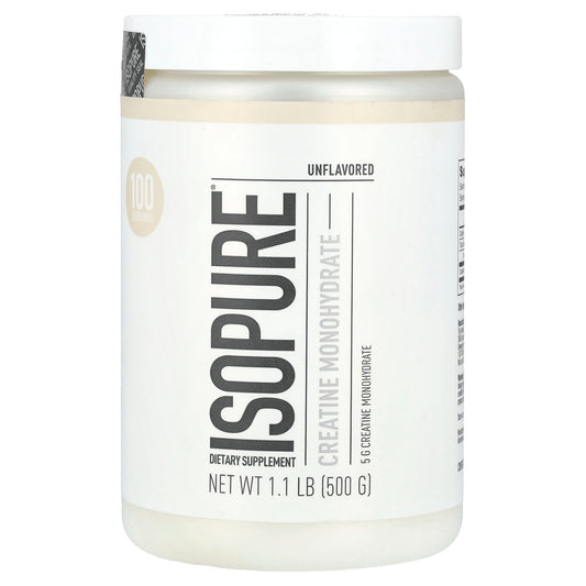 Unflavored Creatine Monohydrate Powder by Isopure - 500g, 1.1lb - Image 1