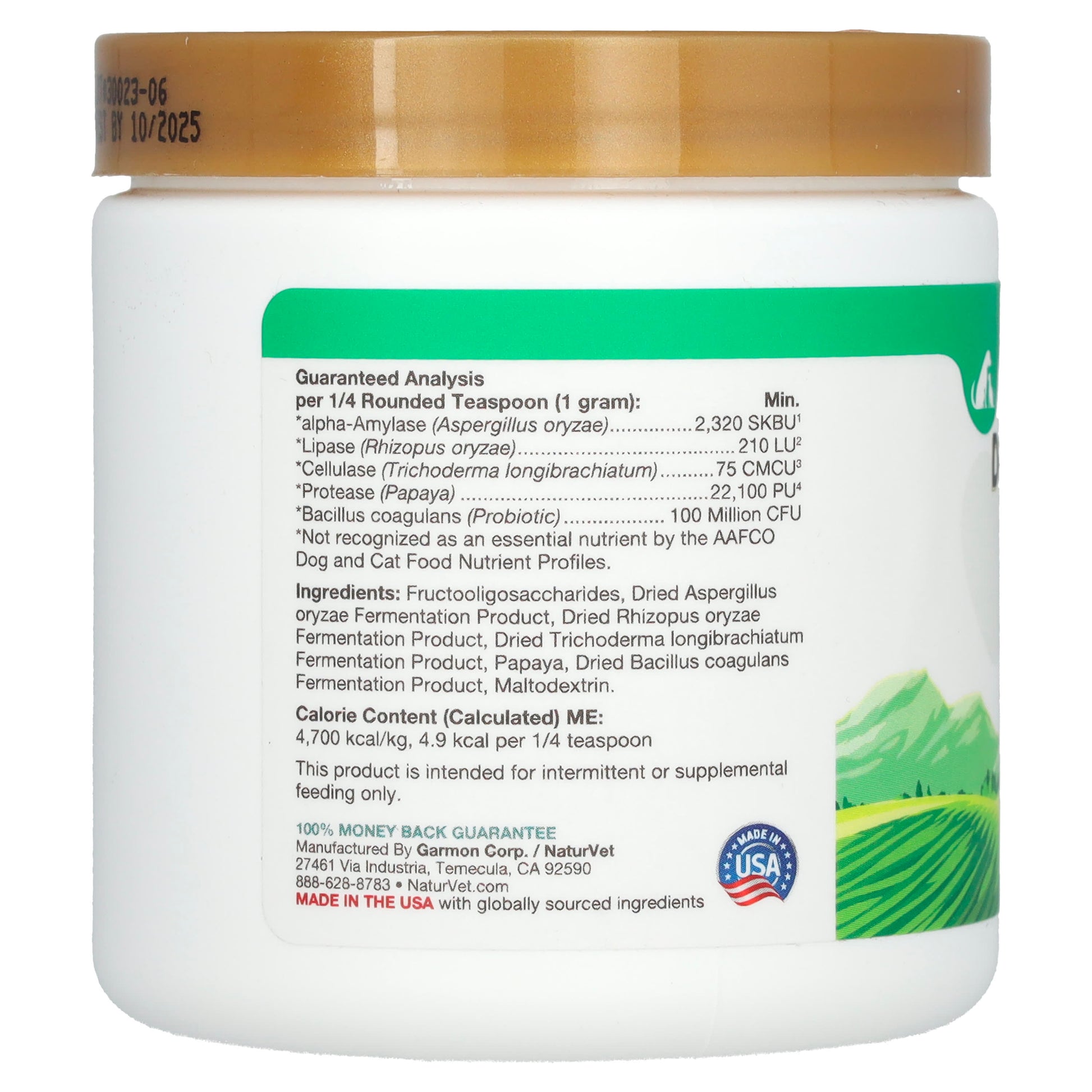 NaturVet, Digestive Enzymes + Pre & Probiotic, For Dogs & Cats, 4 oz (114 g) - Image 2