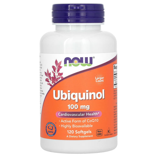 NOW Foods, Ubiquinol, 100 mg, 120 Softgels - Image 1