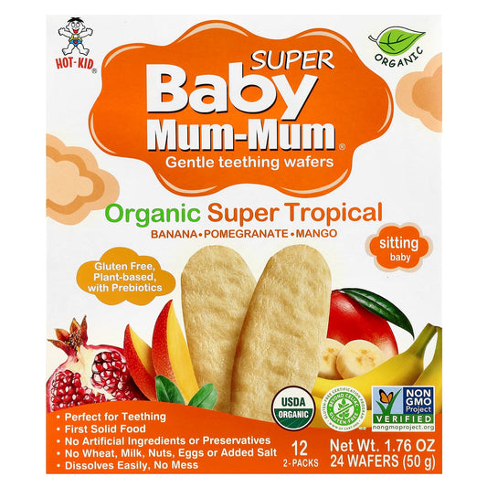 Organic Super Tropical Teething Wafers for Toddlers by Hot Kid - Image 1