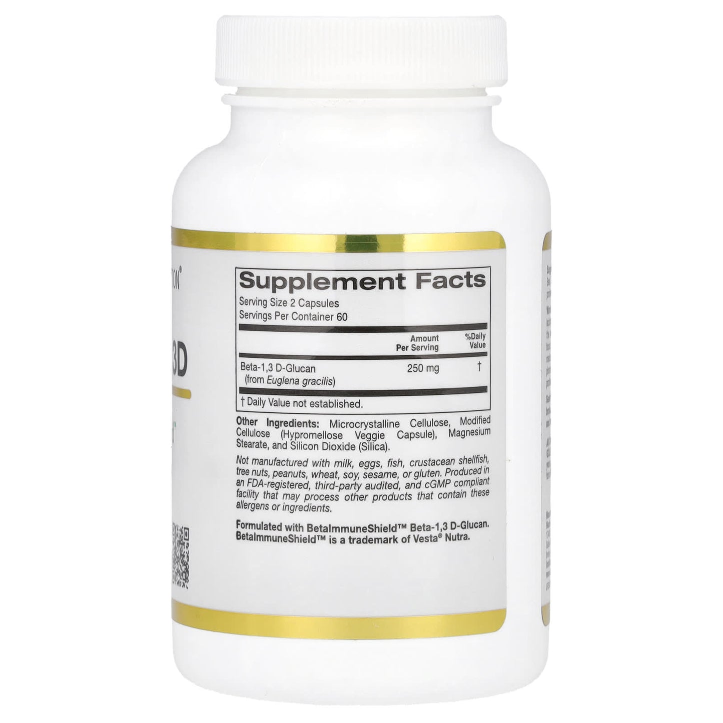 California Gold Nutrition Beta Glucan 1,3D | Immune System Support - Image 2