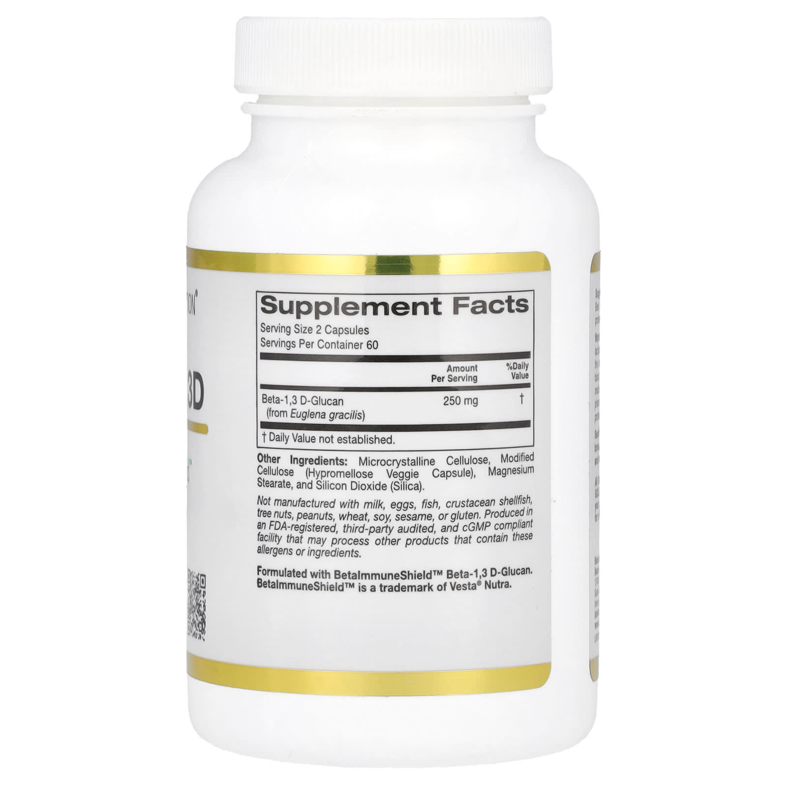 California Gold Nutrition Beta Glucan 1,3D | Immune System Support - Image 2