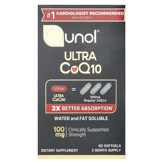 Qunol Ultra CoQ10, 100mg, 60 Softgels - Better Absorption & Heart Health