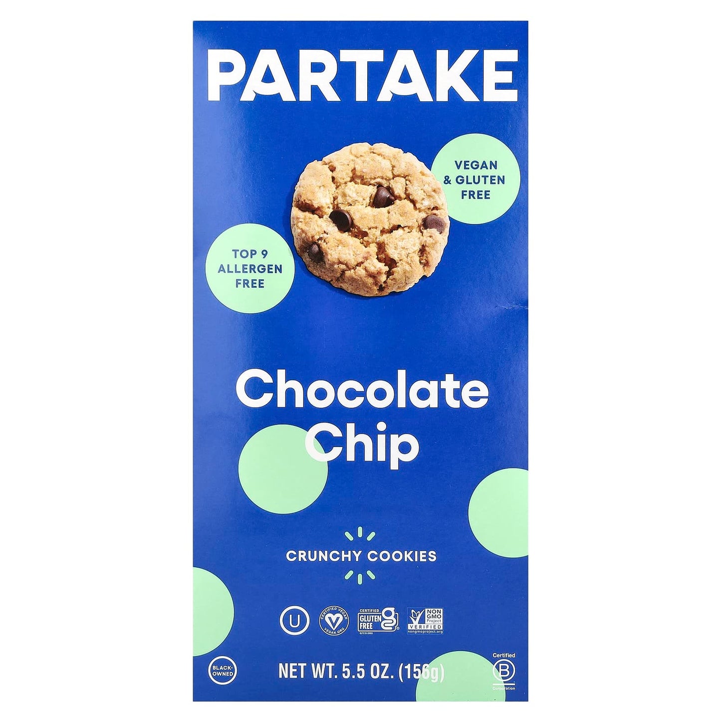 Partake, Crunchy Cookies, Chocolate Chip, 5.5 oz (156 g) - Image 1