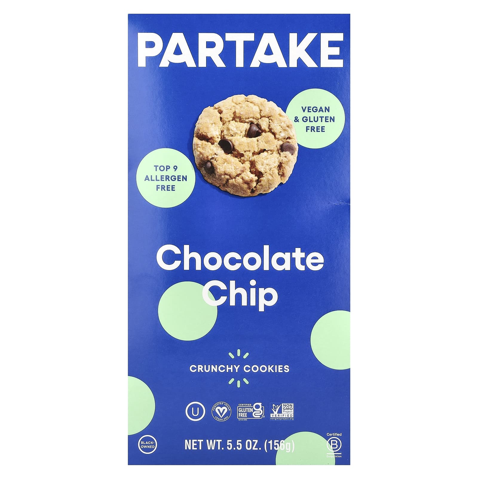 Partake, Crunchy Cookies, Chocolate Chip, 5.5 oz (156 g) - Image 1