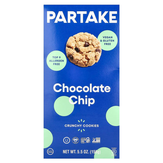 Partake, Crunchy Cookies, Chocolate Chip, 5.5 oz (156 g) - Image 1