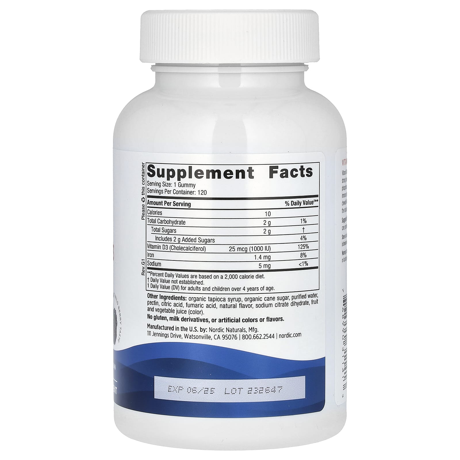 Nordic Naturals, Vitamin D3 Gummies, Great Wild Berry, 25 mcg (1,000 IU), 120 Gummies - Image 2