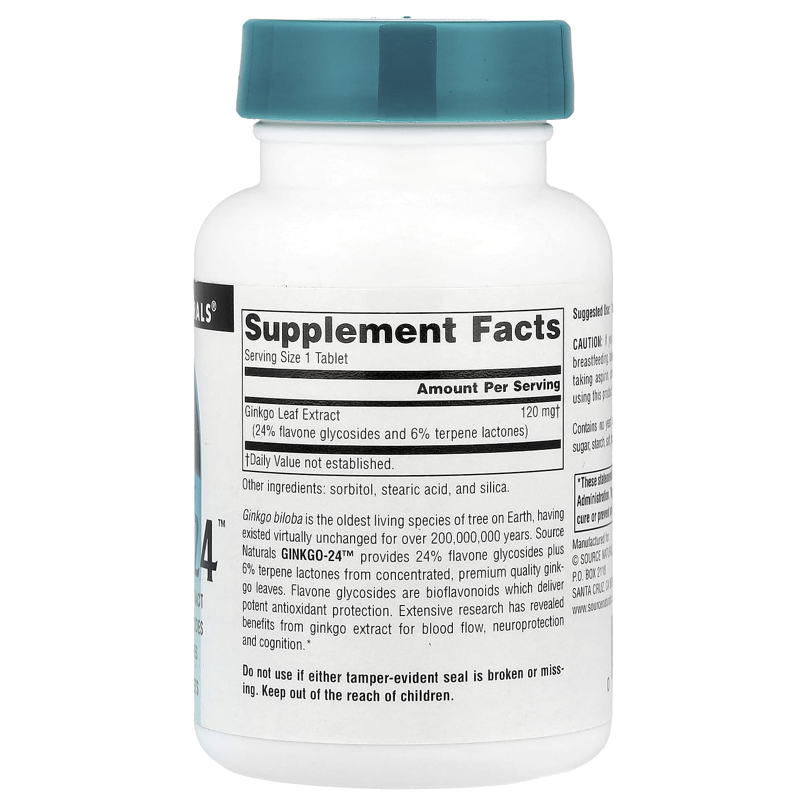 Source Naturals, Ginkgo-24™, 120 mg, 120 Tablets