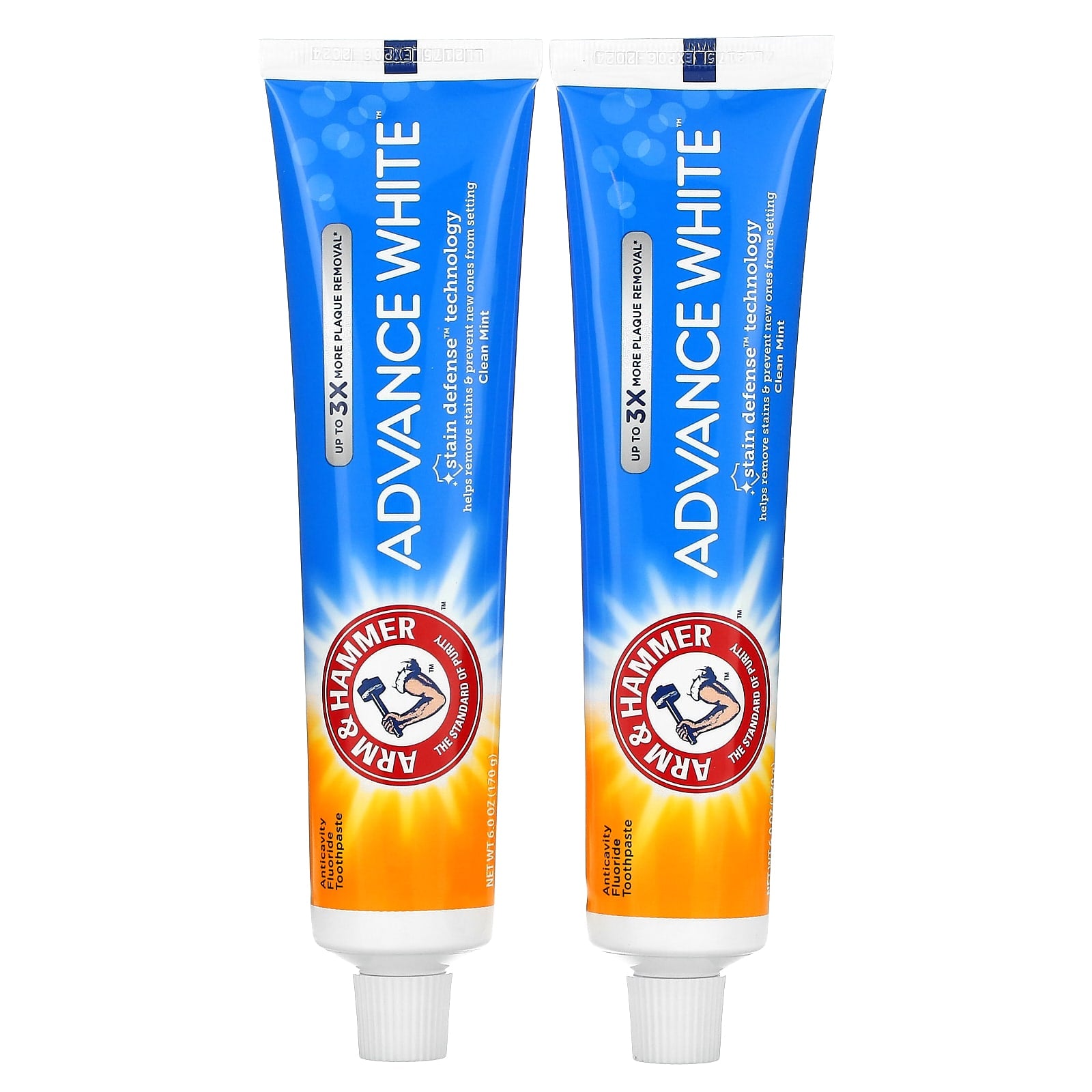 Arm & Hammer Advance White Anticavity Fluoride Toothpaste, 6 oz (170 g) Twin Pack - Image 1