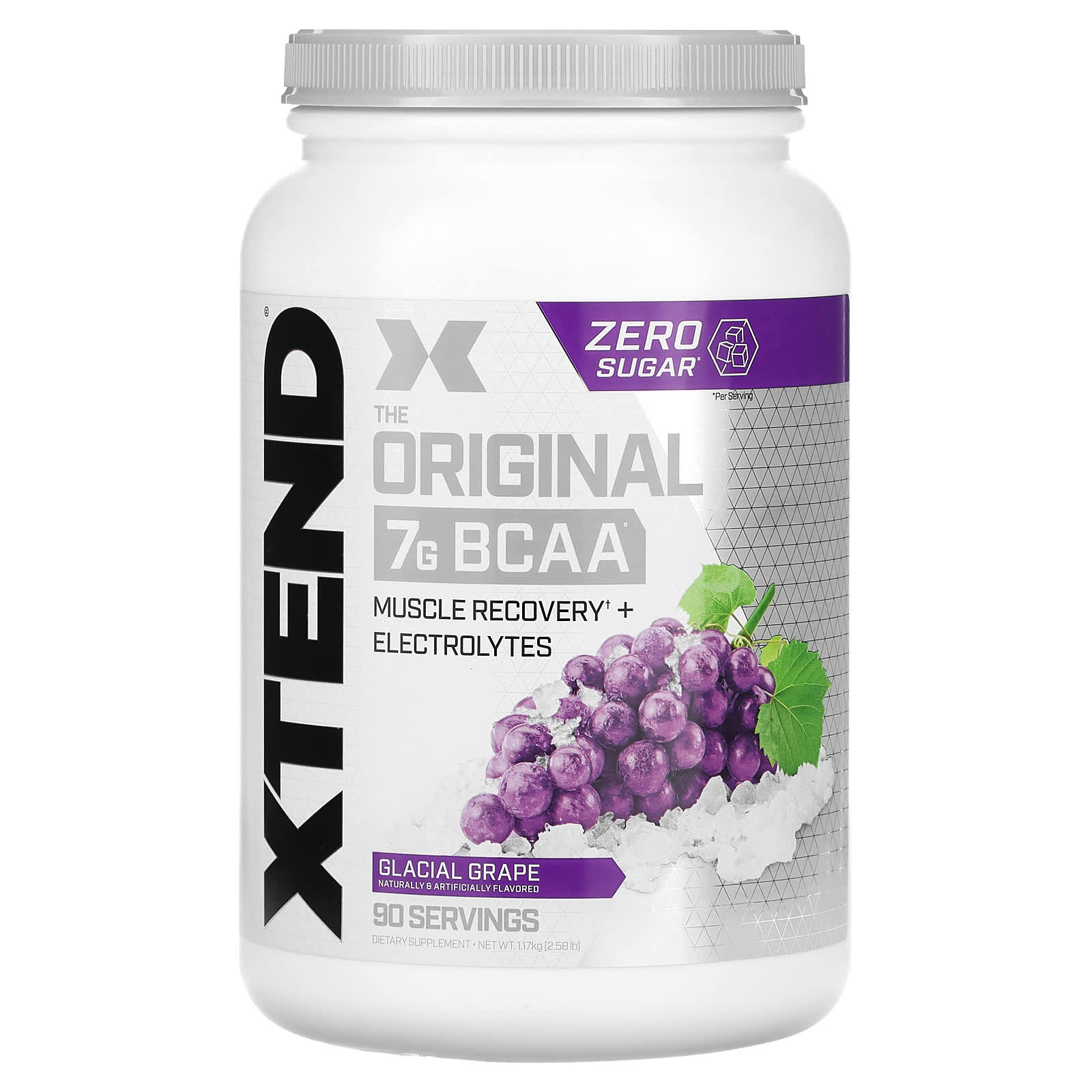 XTEND, The Original 7G BCAA, Glacial Grape, 2.58 lbs (1.17 kg) - Image 1