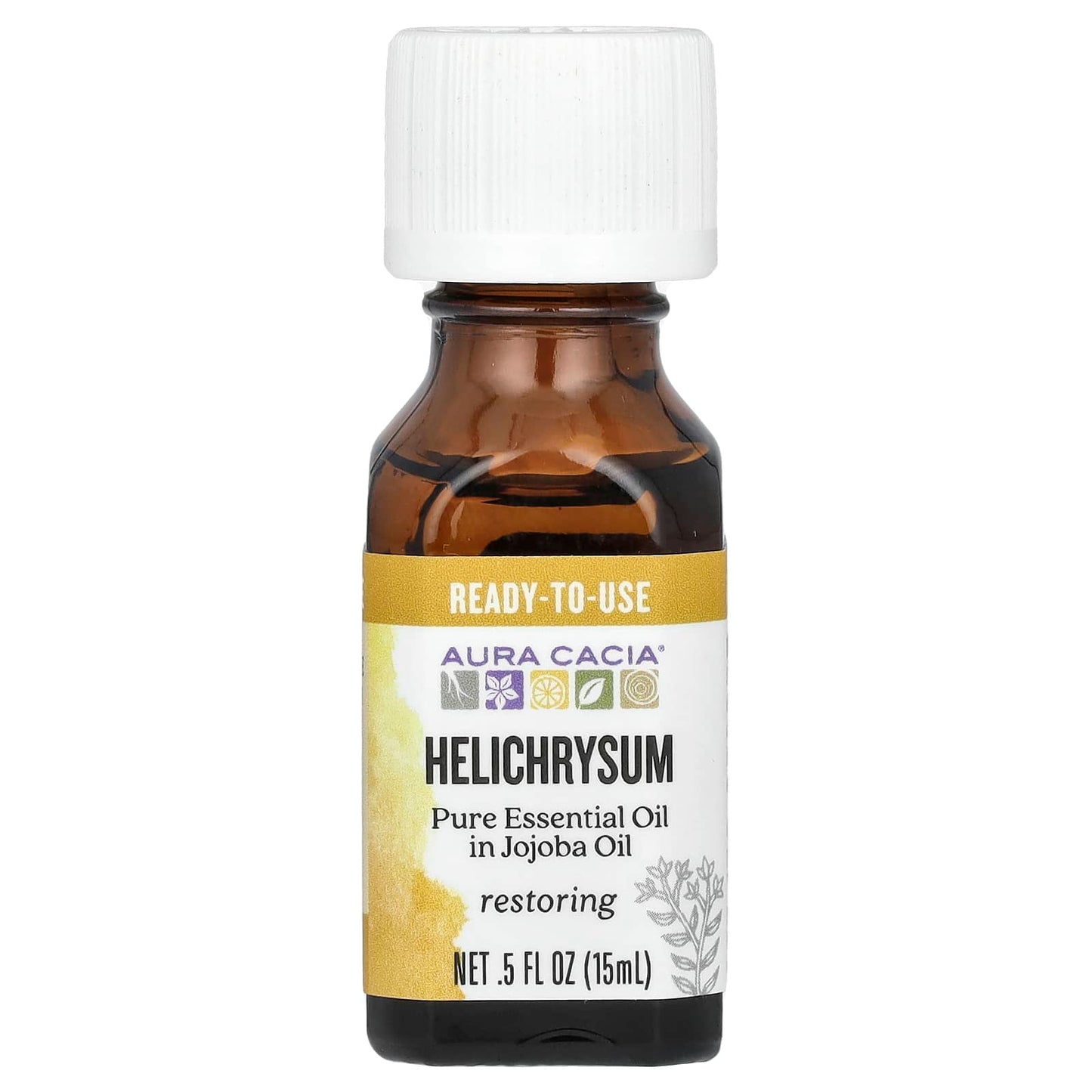 Aura Cacia Helichrysum Essential Oil Blend for Mindful Balance, 0.5 fl oz (15 ml) - Image 1