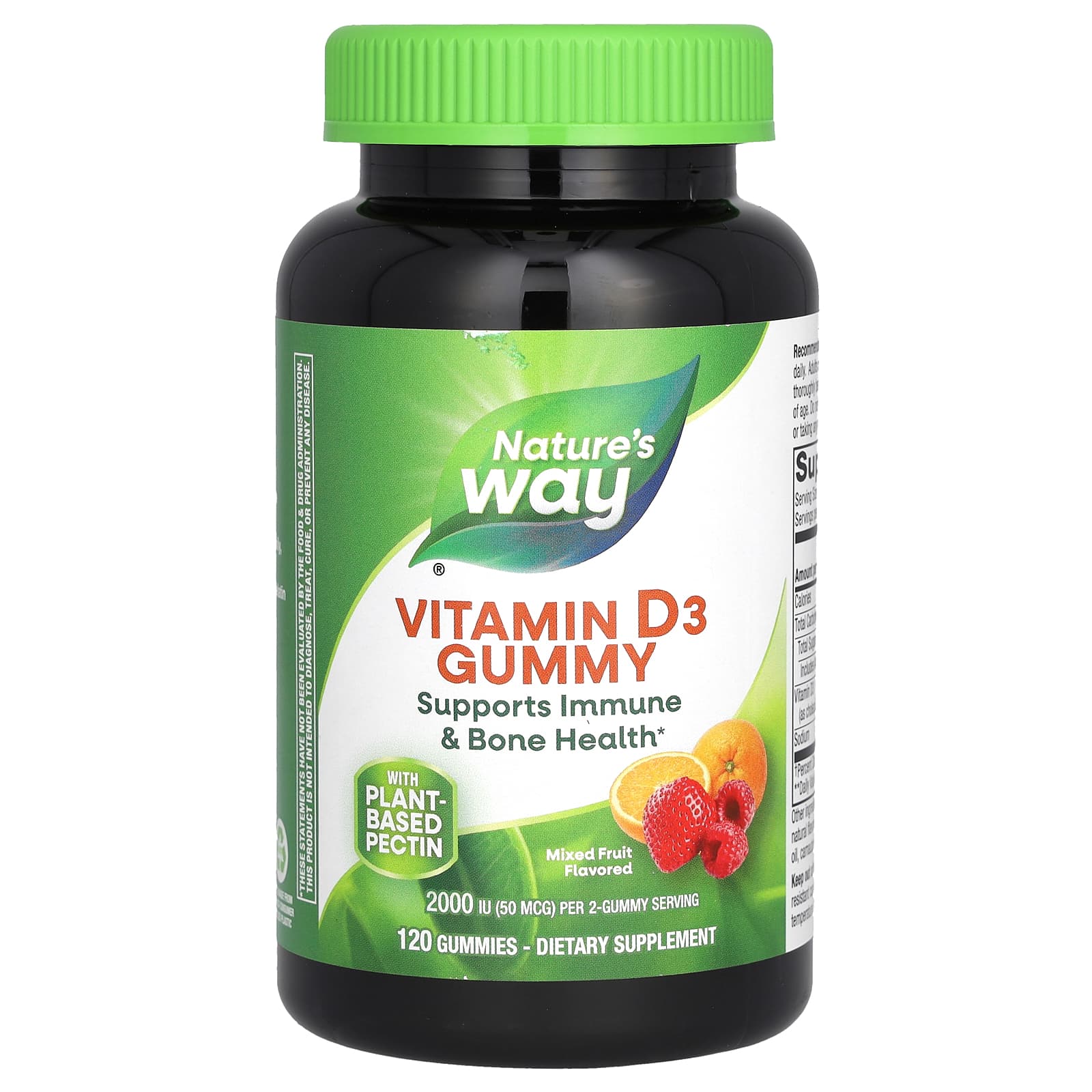 Nature's Way, Vitamin D3 Gummy, Mixed Fruit, 120 Gummies (25 mcg (1,000 IU) per Gummy) - Image 1