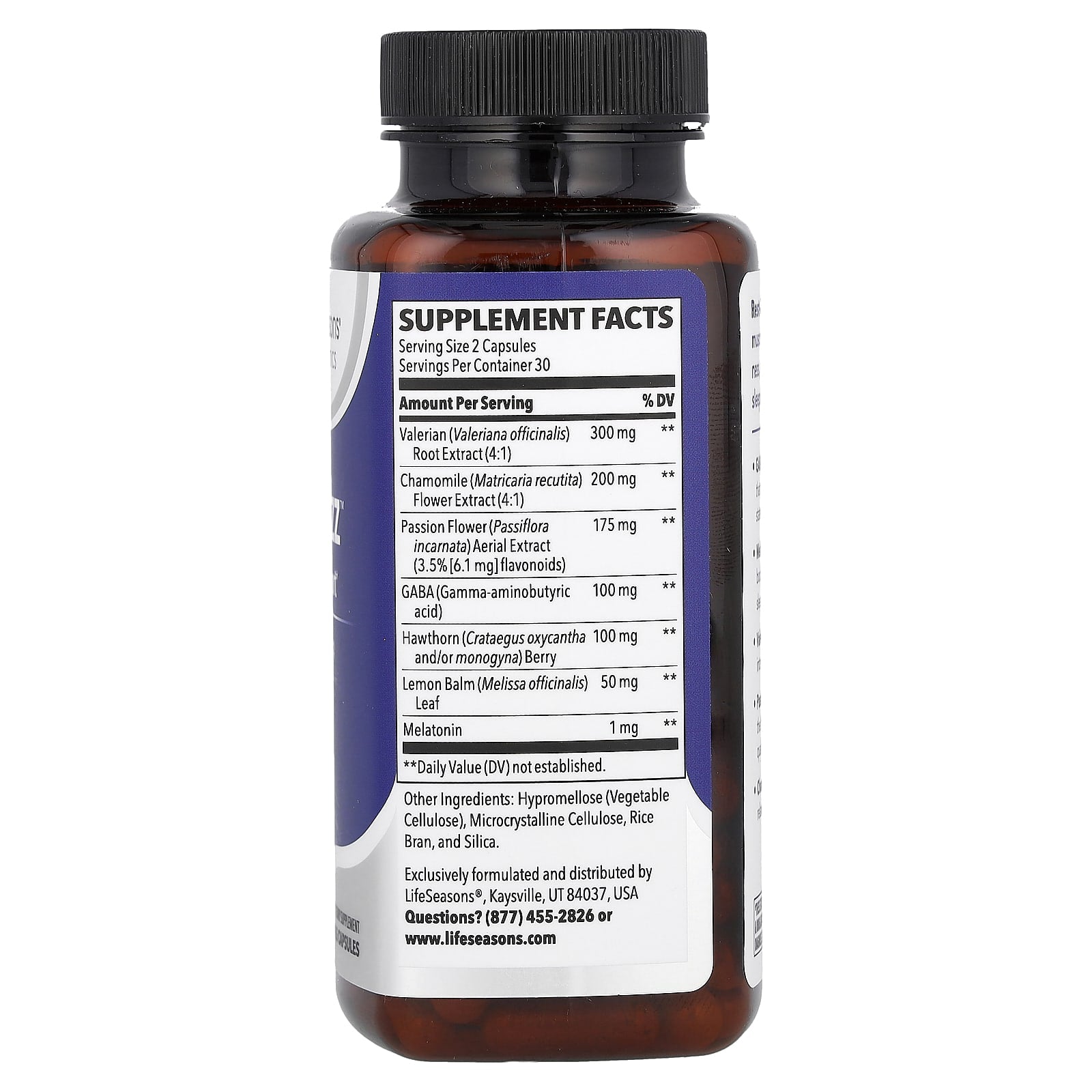 LifeSeasons, Rest-ZZZ, Sleep Support, 60 Veg Capsules - Image 2