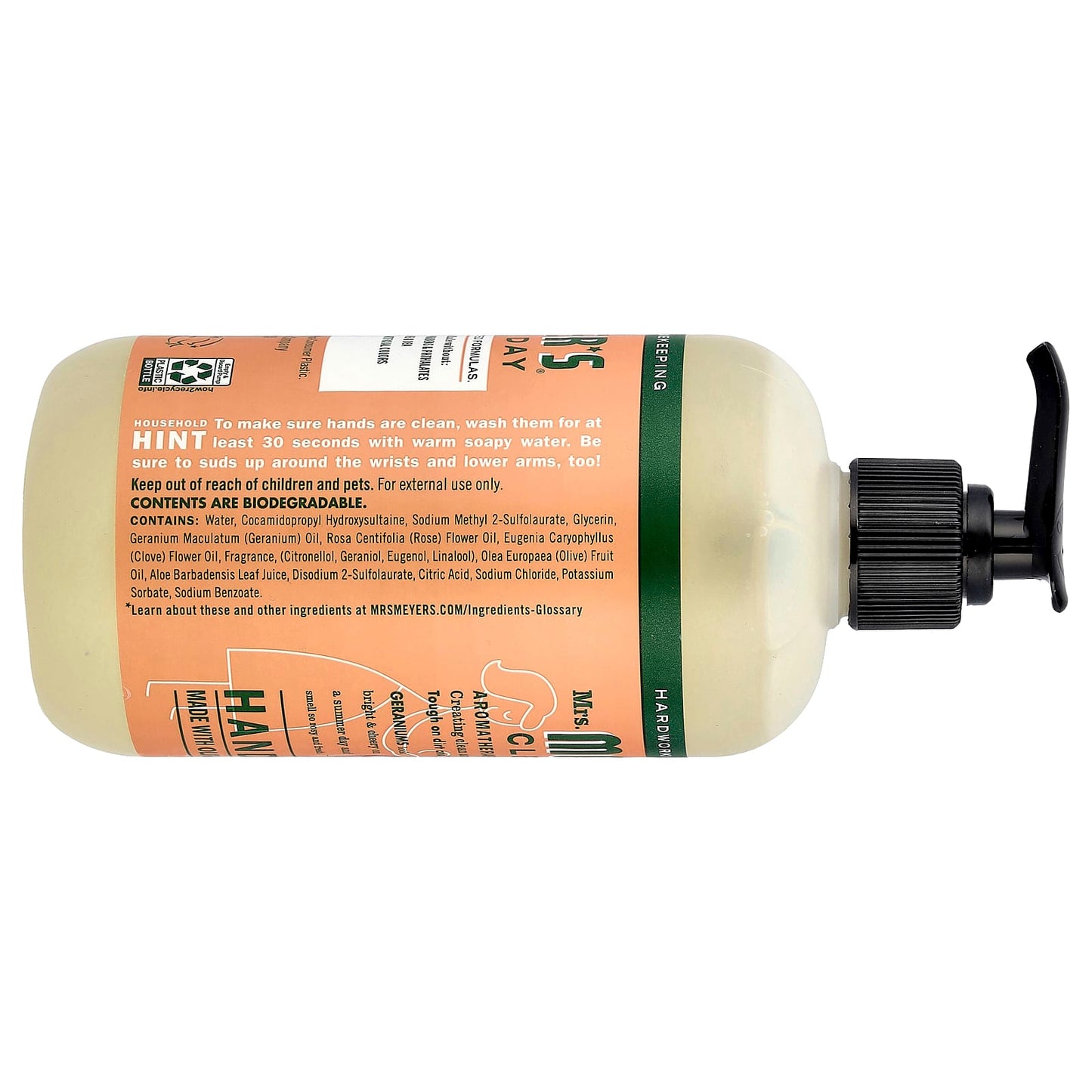 Mrs. Meyers Clean Day, Hand Soap, Geranium, 12.5 fl oz (370 ml) - Image 2